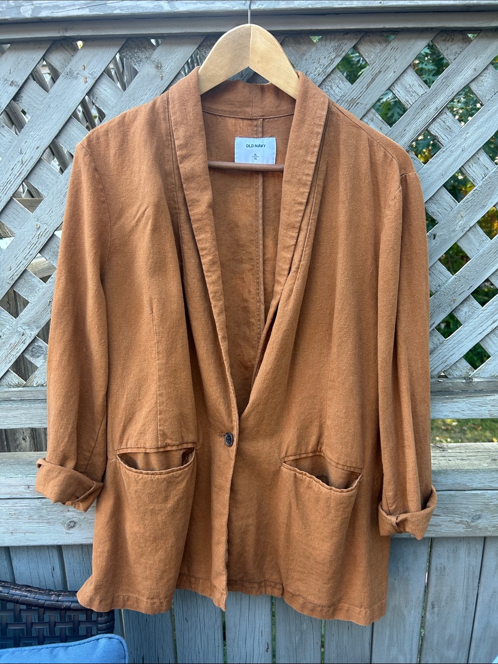 Old Navy Women's Rust Orange Lightweight Blazer Jacket